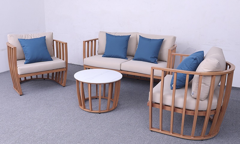 Model BP2076 Wooden Aluminum Patio Sofa Set